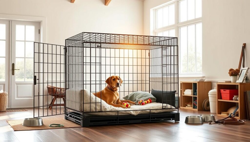 extra large dog crate setup