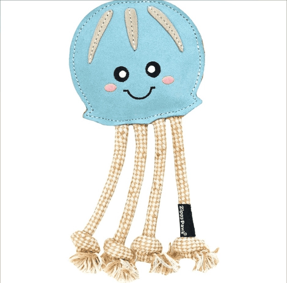 ZIPPYPAWS ECOZIPPY SUEDE & ROPE BUDDIES OCTOPUS 1 ZIPPYPAWS ECOZIPPY SUEDE & ROPE BUDDIES OCTOPUS