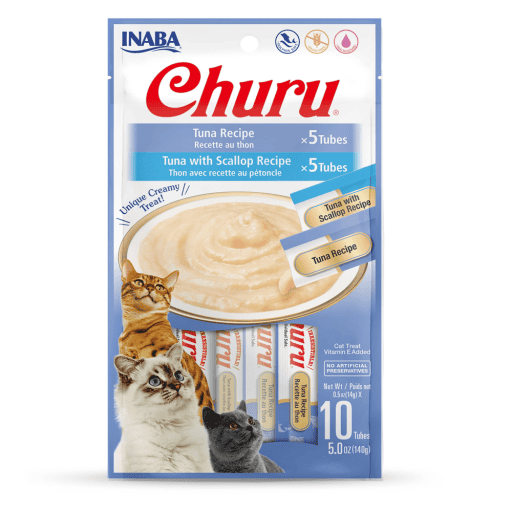 INABA Churu Creamy Lickable Purée Cat Treat w Taurine 0.5 oz 4 Tubes Tuna Recipe 1 INABA Churu Creamy  Lickable Purée Cat Treat w Taurine  0.5 oz  4 Tubes  Tuna Recipe