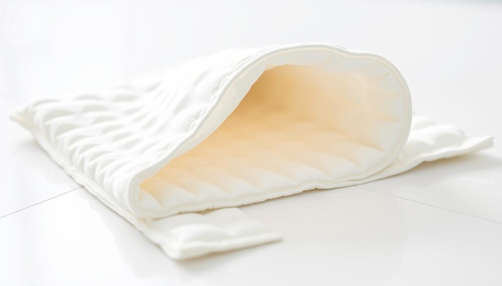 A pristine white absorbent pad lies on a clean, well-lit surface. The pad's intricate cross-section is clearly visible, showcasing its absorbent layers and odor-trapping mechanisms. The lighting is soft and diffused, accentuating the pad's textural details and highlighting its superior absorption capabilities. The background is subtly blurred, maintaining the focus on the product's key features. The overall atmosphere conveys a sense of confidence and effectiveness, reflecting the product's ability to provide reliable performance for dog owners. A pristine white absorbent pad lies on a clean, well-lit surface. The pad's intricate cross-section is clearly visible, showcasing its absorbent layers and odor-trapping mechanisms. The lighting is soft and diffused, accentuating the pad's textural details and highlighting its superior absorption capabilities. The background is subtly blurred, maintaining the focus on the product's key features. The overall atmosphere conveys a sense of confidence and effectiveness, reflecting the product's ability to provide reliable performance for dog owners.
